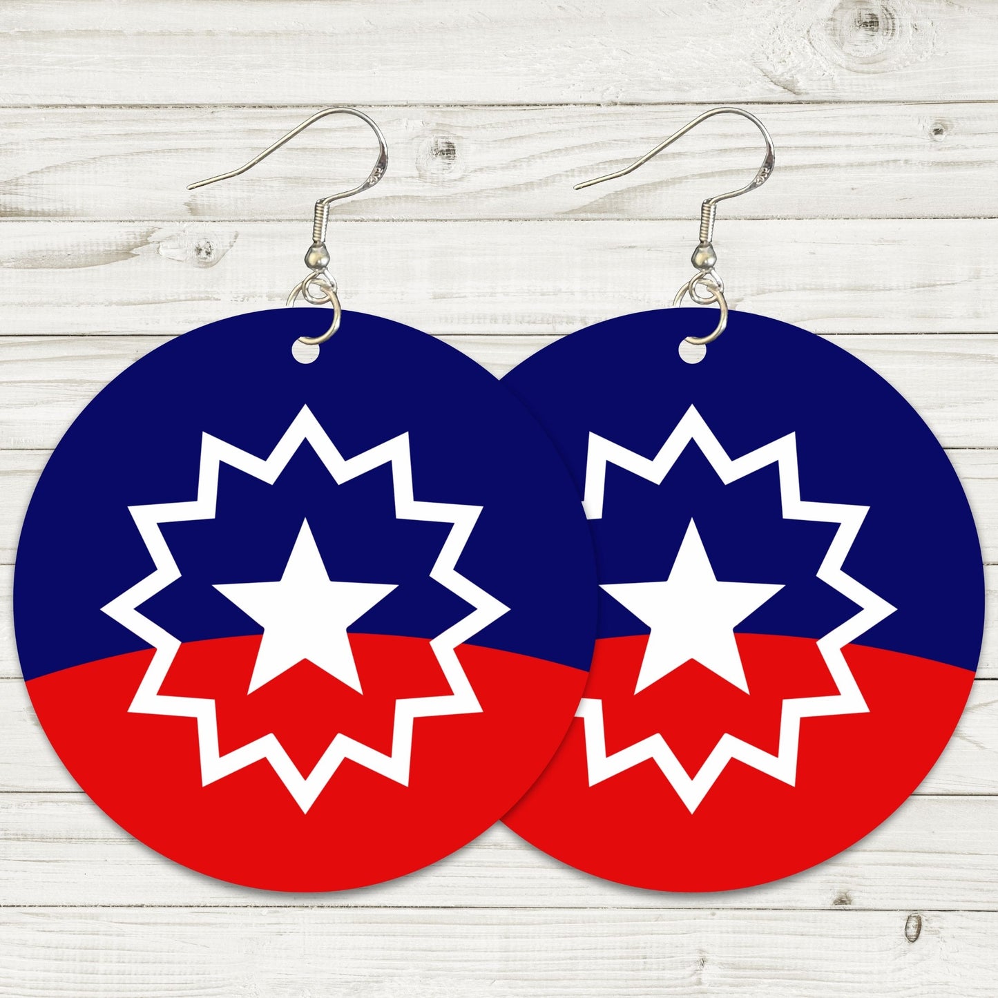 Juneteenth Flag Earrings - 2" Circle