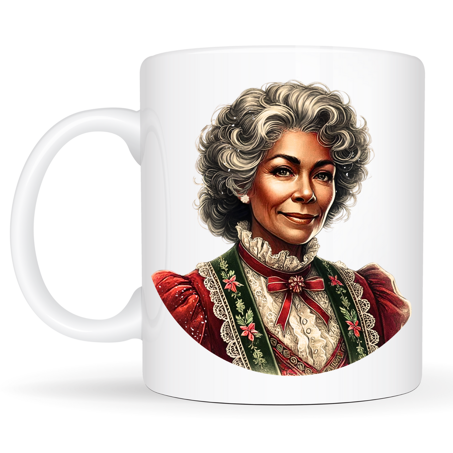 African American Vintage Mrs. Claus Holiday Mug - 15oz