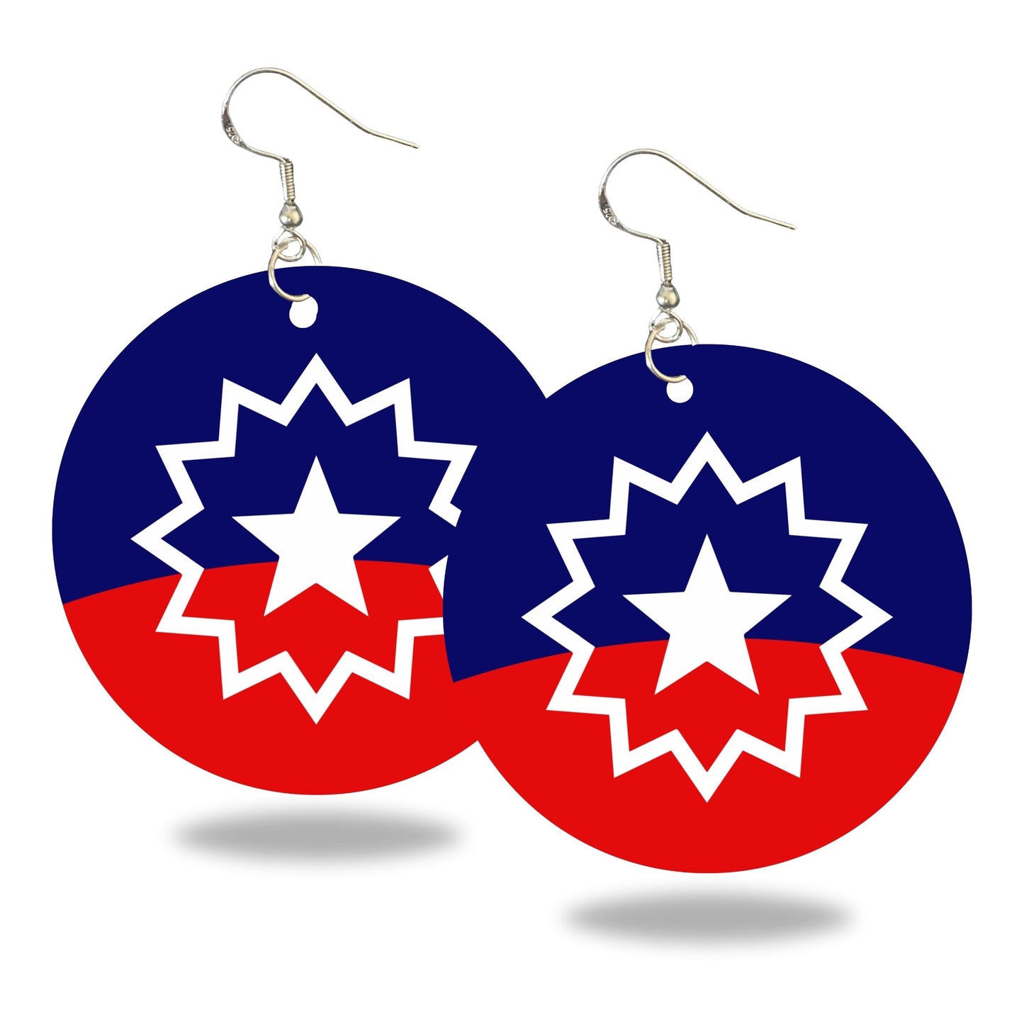 Juneteenth Flag Earrings - 2" Circle